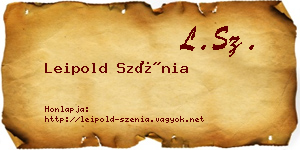 Leipold Szénia névjegykártya